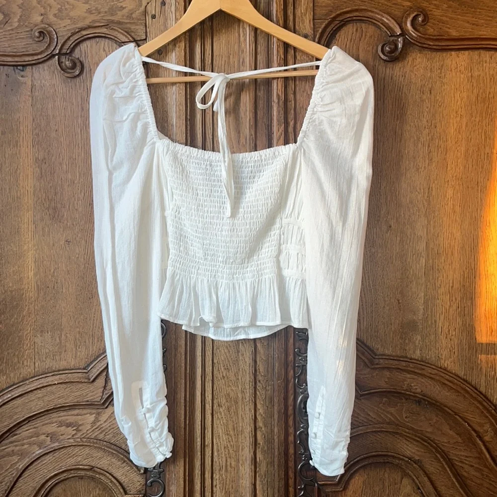 NEW Free People Chloe Smocked Cotton Top